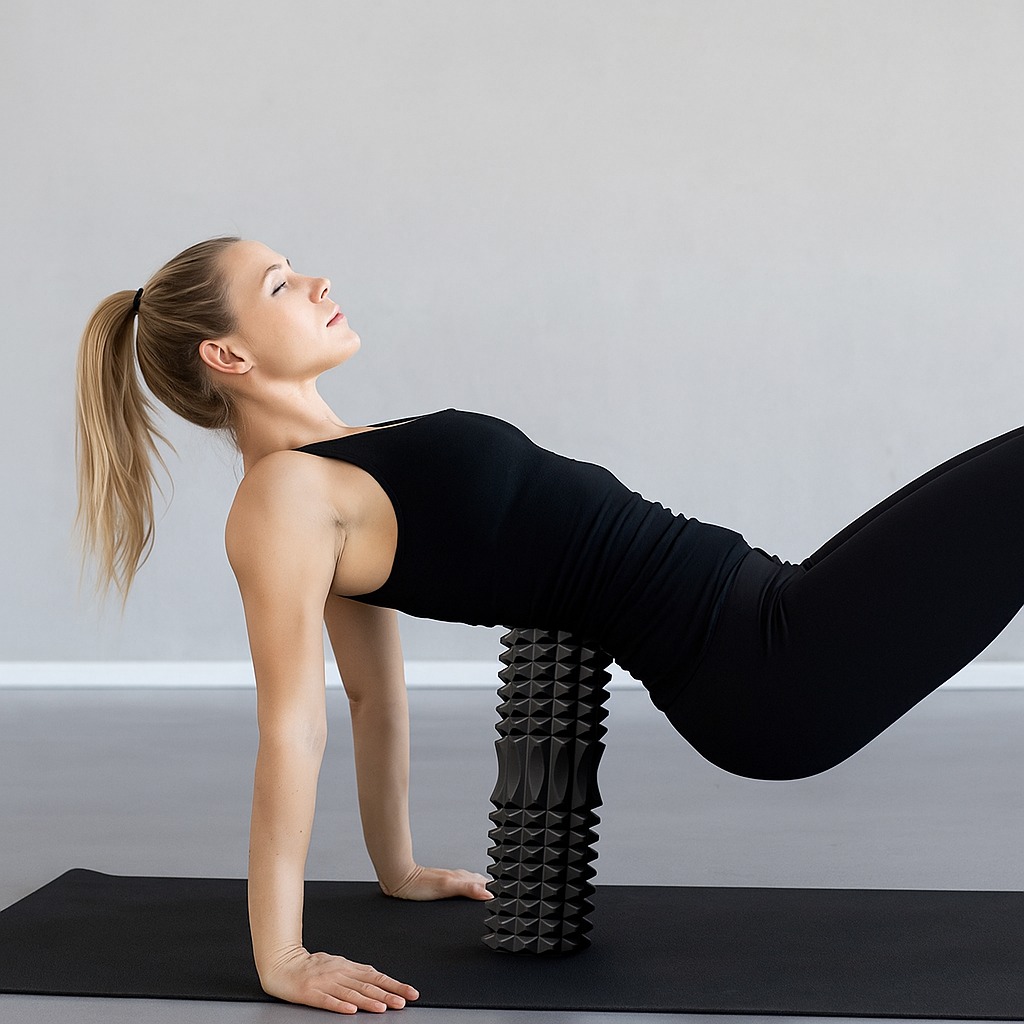 Yoga Fitness Massage - EVA-Schaumstoff-Fitness-Rückenrolle, Triggerpunkt, Hochdichte-Yoga-Schaumstoffrolle, Stabiles Selbstmassage-Werkzeug, Fitness-Yoga-Säule