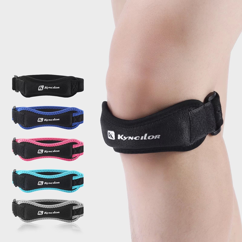 Knee Sleeve Compression - 1 Stück Knie-Patellasehnen-Stützbandage, verstellbare Stoßdämpfung, Kompressions-Kniepolsterhülse