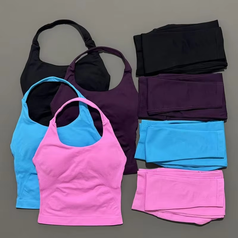 Yoga Fitness Kleidung - 2-teiliges Sportbekleidungs-Set für Damen Yoga-Outfit Fitnesskleidung