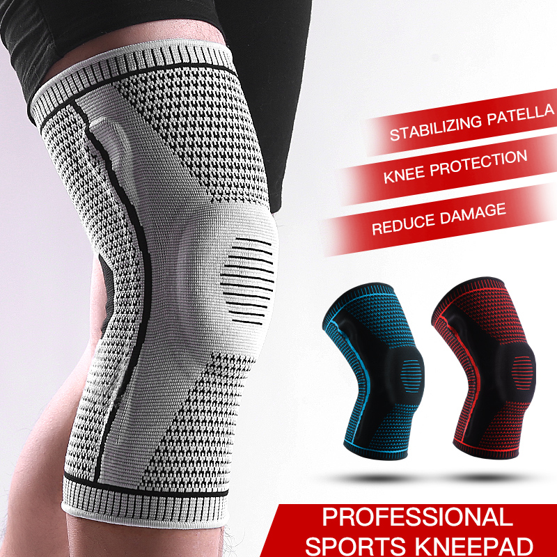 Knee Sleeve Compression - Rutschfeste Kniestütze mit Patella-Gel-Pad-Stabilisatoren, bequeme Kompressionsmanschette