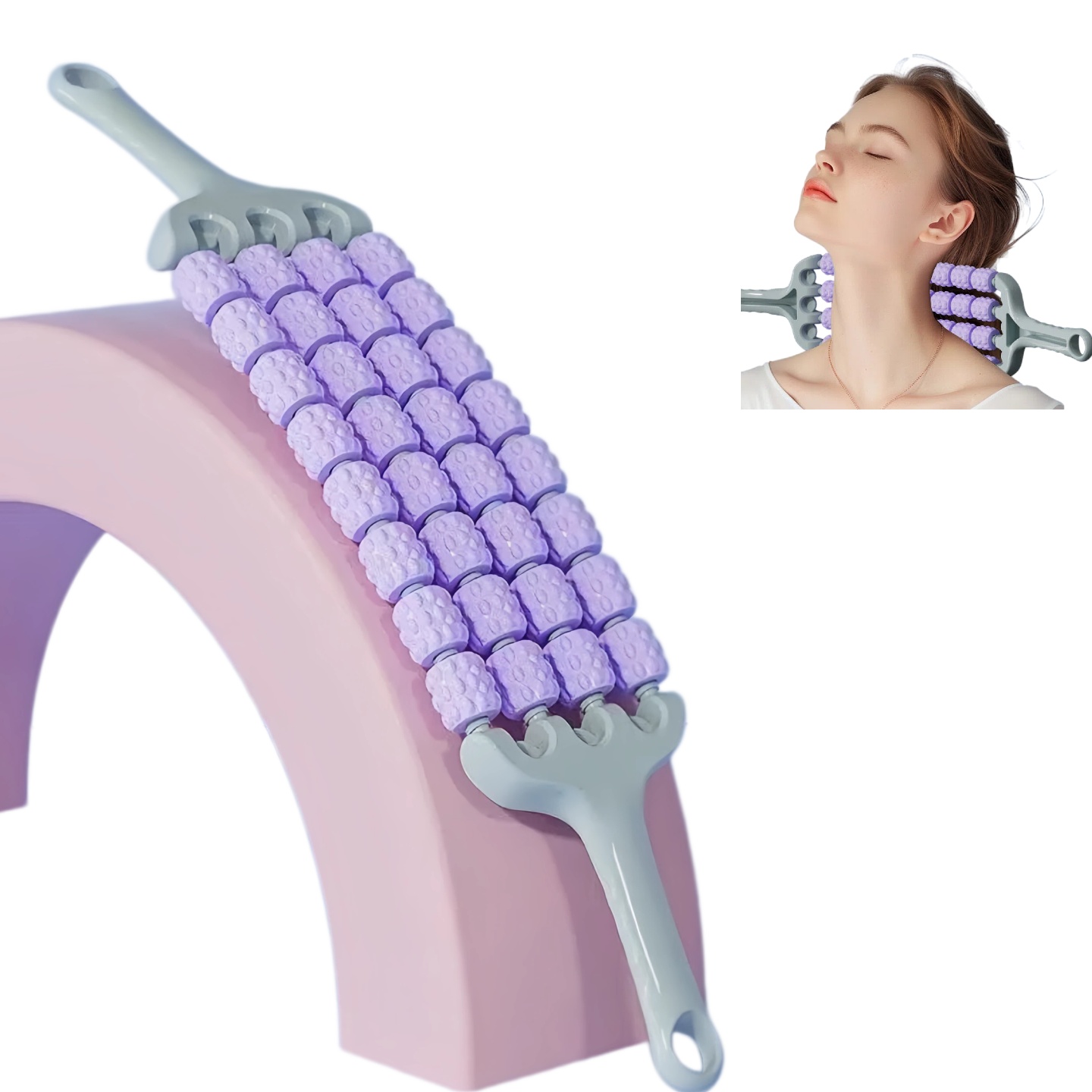 Yoga Fitness Massage - Yoga-Massagegerät Körper-Rückenroller, Beinmassagegerät, Stressabbau, Yoga-Fitness Wolfszahn-Muskelentspannungs-Massagestab