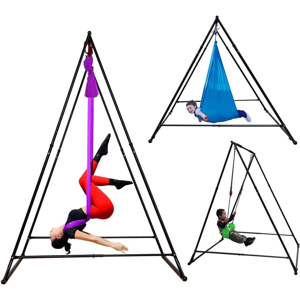 Yoga Swing Aerial - Höhenverstellbarer, Tragbarer, Faltbarer Yoga-Schaukelständer für Aerial