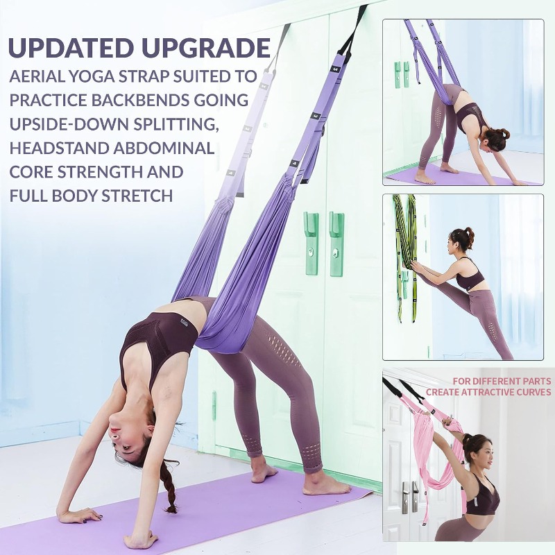 Yoga Swing Aerial - Verstellbares Aerial Yoga Hängematte-Set Pilates Anti-Schwerkraft-Schaukel