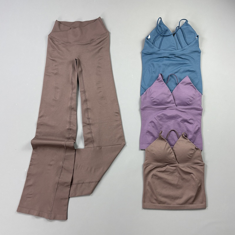 Yoga Fitness Kleidung - 2-teiliges Nahtloses Yoga-Workout-Set für Damen: Dünnes