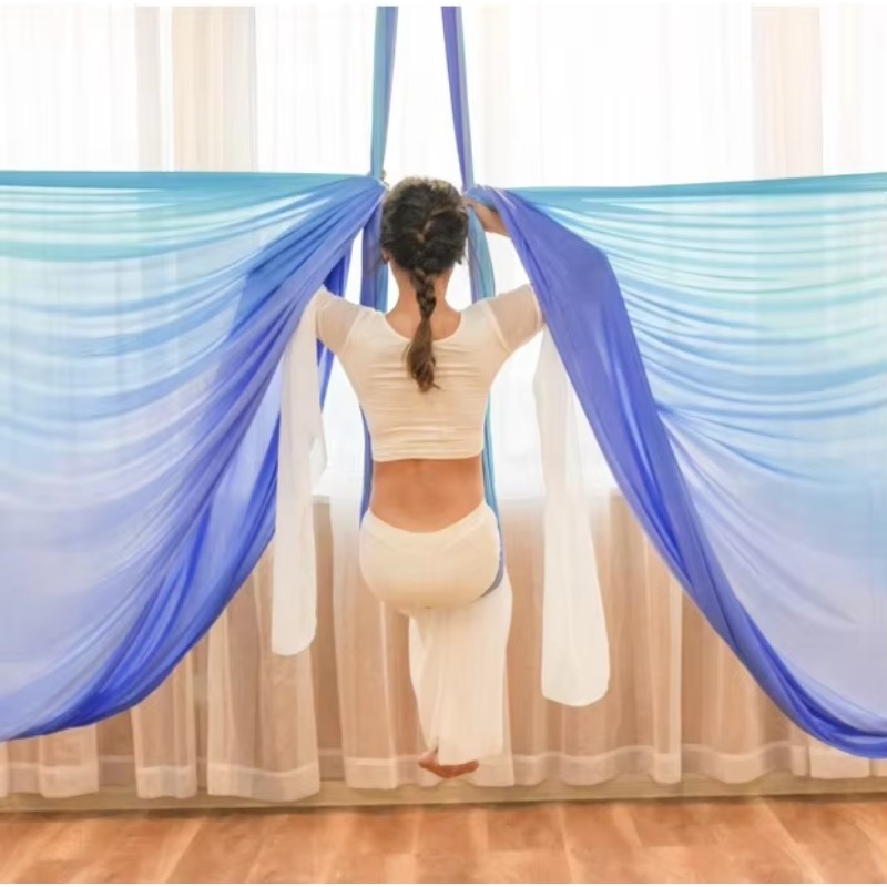 Yoga Swing Aerial - Farbverlauf Anti-Schwerkraft Inversions-Aerial-Yoga-Hängematte Yoga-Schaukel-Set für Heim-Fitness-Training