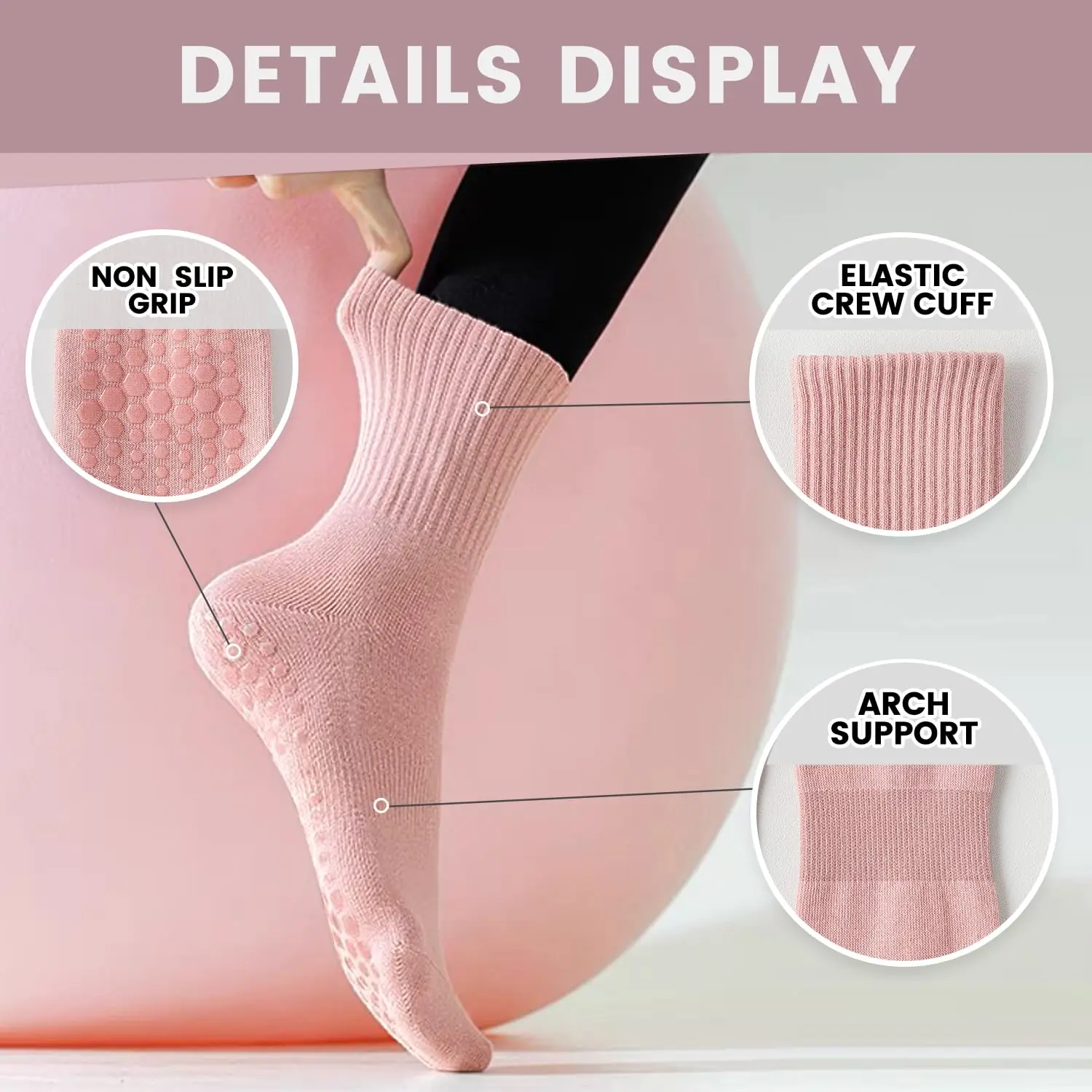 4 Paar Damen-Yoga-Socken, einf – Yoga & Fitness Center Bewertung und Preis