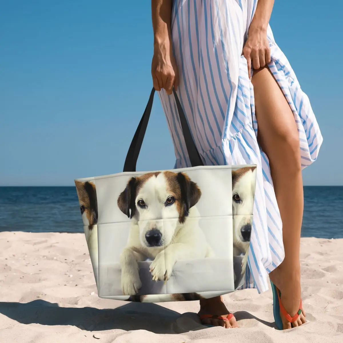 Strandtasche mit Hundemotiv, J – Yoga Fitness Gym Photos Bewertung und Preis
