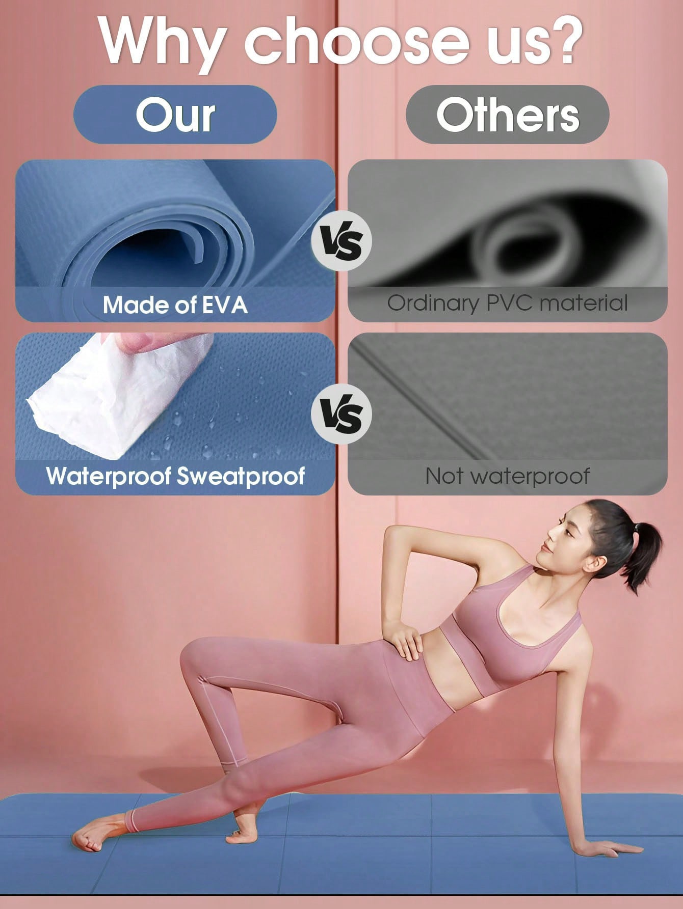 Faltbare Yogamatte, dunkelblau – Thick Yoga Mat Bewertung und Preis